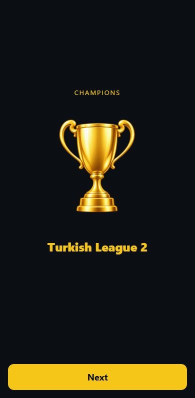 A trophy reveal: league champions